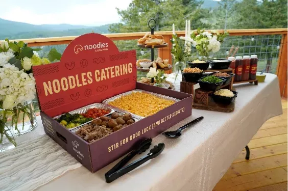 Noodles Catering Mac & Cheese Bar spread