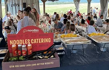Noodles Catering spread at a wedding.