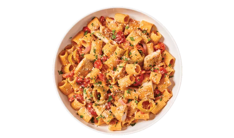Rigatoni Rosa with Parmesan Crusted Chicken